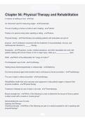 Chapter 54 Physical Therapy and Rehabilitation Questions and Answers 2025&sol; 2026 &vert; 100&percnt; Verified with Correct Questions and Answers &vert; Latest Physical Therapy and Rehabilitation Exam Prep with Solution