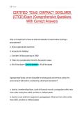 CERTIFIED TEXAS CONTRACT DEVELOPER &lpar;CTCD&rpar; Exam Comprehensive Questions With Correct Answers&NewLine;