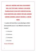NURS 6521 ADVANCED PHARMACOLOGY EXAM 2026 - 400&plus; ACTUAL EXAM QUESTIONS WITH VERIFIED ANSWERS & DETAILED RATIONALES&NewLine;