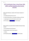VITA Certification Exam&colon; Actual Exam With 100&percnt; Verified Questions And Correct Answers