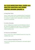 PA STATE INSPECTION FINAL PAPER 2026&NewLine;PRACTICE QUESTIONS AND EXPERT&NewLine;VERIFIED ANSWERS GRADED A&plus;