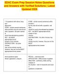 EDAC Exam Prep Session Notes Questions&NewLine;and Answers with Verified Solutions &vert; Latest&NewLine;Updated 2026