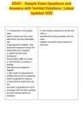 EDAC - Sample Exam Questions and&NewLine;Answers with Verified Solutions &vert; Latest&NewLine;Updated 2026