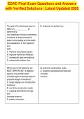EDAC Final Exam Questions and Answers&NewLine;with Verified Solutions &vert; Latest Updated 2026