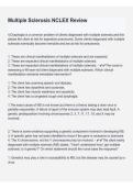 Multiple Sclerosis NCLEX Review Questions and Answers 2025&sol; 2026 &vert; 100&percnt; Verified with Correct Questions and Answers &vert; Latest Neurologic Nursing Exam Prep with Solution