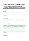 ALBERTA BASIC SECURITY TRAINING EXAM 3 &NewLine;TEST PAPER 2026 FULL QUESTIONS AND &NewLine;ANSWERS VERIFIED STUDY GUIDE FINAL PREP