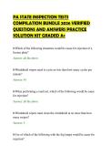PA STATE INSPECTION TESTS&NewLine;COMPILATION BUNDLE 2026 VERIFIED&NewLine;QUESTIONS AND ANSWERS PRACTICE&NewLine;SOLUTION KIT GRADED A&plus;