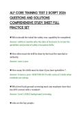 ALF CORE TRAINING TEST 2 SCRIPT 2026 &NewLine;QUESTIONS AND SOLUTIONS &NewLine;COMPREHENSIVE STUDY SHEET FULL &NewLine;PRACTICE SET