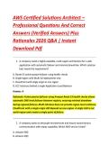 AWS Certified Solutions Architect &ndash; &NewLine;Professional Questions And Correct &NewLine;Answers &lpar;Verified Answers&rpar; Plus &NewLine;Rationales 2026 Q&A &vert; Instant &NewLine;Download Pdf 