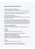 Communication Skills Final Exam Questions and Answers 2025&sol; 2026 &vert; 100&percnt; Verified with Correct Questions and Answers &vert; Latest Communication Skills Exam Prep with Solution