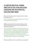 PA WRITTEN PRACTICAL FUNERAL&NewLine;DIRECTOR ACTUAL EXAM 2026 EXAM&NewLine;QUESTIONS AND SOLUTIONS FULL&NewLine;SOLUTION VIEW AHEAD