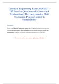 Chemical Engineering Exam 2026&sol;2027&colon; 100 MCQs with Answers