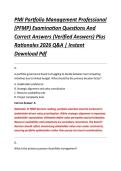 PMI Portfolio Management Professional &NewLine;&lpar;PFMP&rpar; Examination Questions And &NewLine;Correct Answers &lpar;Verified Answers&rpar; Plus &NewLine;Rationales 2026 Q&A &vert; Instant &NewLine;Download Pdf 