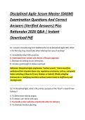 Disciplined Agile Scrum Master &lpar;DASM&rpar; &NewLine;Examination Questions And Correct &NewLine;Answers &lpar;Verified Answers&rpar; Plus &NewLine;Rationales 2026 Q&A &vert; Instant &NewLine;Download Pdf 