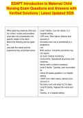 EDAPT Introduction to Maternal Child&NewLine;Nursing Exam Questions and Answers with&NewLine;Verified Solutions &vert; Latest Updated 2026