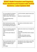 EDAPT Health Promotion and Pregnancy&NewLine;Exam Questions and Answers with Verified&NewLine;Solutions &vert; Latest Updated 2026