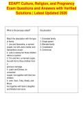 EDAPT Culture&comma; Religion&comma; and Pregnancy&NewLine;Exam Questions and Answers with Verified&NewLine;Solutions &vert; Latest Updated 2026