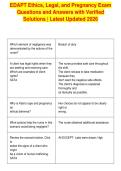 EDAPT Ethics&comma; Legal&comma; and Pregnancy Exam&NewLine;Questions and Answers with Verified&NewLine;Solutions &vert; Latest Updated 2026