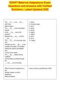 EDAPT Maternal Adaptations Exam&NewLine;Questions and Answers with Verified&NewLine;Solutions &vert; Latest Updated 2026