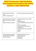 EDAPT Nursing Care&colon; High-Risk Mother&NewLine;Exam Questions and Answers with Verified&NewLine;Solutions &vert; Latest Updated 2026