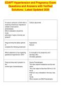 EDAPT Hypertension and Pregnancy Exam&NewLine;Questions and Answers with Verified&NewLine;Solutions &vert; Latest Updated 2026