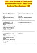 EDAPT Diabetes and Pregnancy Exam&NewLine;Questions and Answers with Verified&NewLine;Solutions &vert; Latest Updated 2026