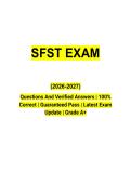 SFST Exam &lpar;2026&ndash;2027&rpar; Questions and Verified Answers &vert; Standardized Field Sobriety Testing Study Guide &vert; Latest Edition