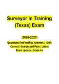 Surveyor in Training &lpar;Texas&rpar; Questions and Verified Answers &vert; Texas SIT Exam Study Guide &vert; Latest Edition