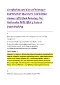 Certified Hazard Control Manager &NewLine;Examination Questions And Correct &NewLine;Answers &lpar;Verified Answers&rpar; Plus &NewLine;Rationales 2026 Q&A &vert; Instant &NewLine;Download Pdf 
