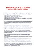 NURS100 - W2 - Ch&period;14&comma; 26&comma; 27&comma; 31 NCLEX Questions With Complete Solutions