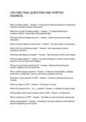 CEN 3062 FINAL QUESTIONS AND VERIFIED ANSWERS