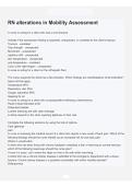 RN Alterations in Mobility Assessment Questions and Answers 2025&sol; 2026 &vert; 100&percnt; Verified with Correct Questions and Answers &vert; Latest RN Mobility Assessment Exam Prep with Solution