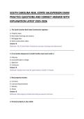 REAL ESTATE SALESPERSON EXAM &NewLine;PRACTICE QUESTIONS AND CORRECT ANSWER WITH &NewLine;EXPLANATION LATEST 2025-2026