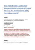 Leed Green Associate Examination &NewLine;Questions And Correct Answers &lpar;Verified &NewLine;Answers&rpar; Plus Rationales 2026 Q&A &vert; &NewLine;Instant Download Pdf 