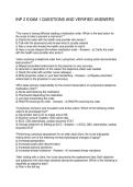 INP 2 EXAM 1 QUESTIONS AND VERIFIED ANSWERS