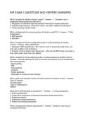 INP EXAM 1 QUESTIONS AND VERIFIED ANSWERS