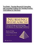 Test Bank - Nursing Research Generating and Assessing Evidence for Nursing Practice 11th Edition by Polit Beck&NewLine;