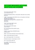 OUTCOME MEASURES NCS EXAM QUESTIONS AND ANSWERS