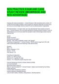 NCS PRACTICE EXAM AND CASE STUDY REVIEW &lpar;MEDBRIDGE AND NCS ADVANTAGE&rpar; QUESTIONS AND ANSWERS