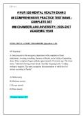 NUR 326 Mental Health Exam 2 Practice Test Bank 2026-2027 - Complete Q&A & Rationales