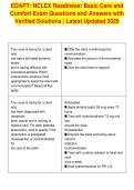 EDAPT&colon; NCLEX Readiness&colon; Basic Care and&NewLine;Comfort Exam Questions and Answers with&NewLine;Verified Solutions &vert; Latest Updated 2026