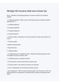 Michigan Life Insurance State Exam Answer Key Questions and Answers 2025&sol; 2026 &vert; 100&percnt; Verified with Correct Questions and Answers &vert; Latest Michigan Life Insurance Licensing Exam Prep with Solution