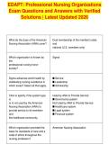 EDAPT&colon; Professional Nursing Organizations&NewLine;Exam Questions and Answers with Verified&NewLine;Solutions &vert; Latest Updated 2026