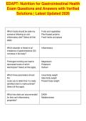 EDAPT&colon; Nutrition for Gastrointestinal Health&NewLine;Exam Questions and Answers with Verified&NewLine;Solutions &vert; Latest Updated 2026