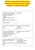 EDAPT&colon; Assessment and Care Exam&NewLine;Questions and Answers with Verified&NewLine;Solutions &vert; Latest Updated 2026