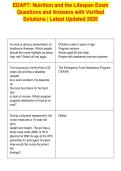 EDAPT&colon; Nutrition and the Lifespan Exam&NewLine;Questions and Answers with Verified&NewLine;Solutions &vert; Latest Updated 2026