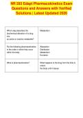 NR 293 Edapt Pharmacokinetics Exam&NewLine;Questions and Answers with Verified&NewLine;Solutions &vert; Latest Updated 2026
