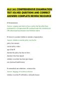 ALU 202 COMPREHENSIVE EXAMINATION &NewLine;TEST SOLVED QUESTIONS AND CORRECT &NewLine;ANSWERS COMPLETE REVIEW RESOURCE 