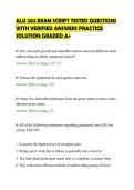 ALU 202 EXAM SCRIPT TESTED QUESTIONS &NewLine;WITH VERIFIED ANSWERS PRACTICE &NewLine;SOLUTION GRADED A&plus; 