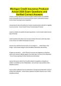&NewLine;Michigan Credit Insurance Producer Actual 2026 Exam Questions and Verified Correct Answers